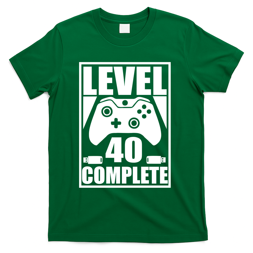 Level 40 Complete Video Gamer 40th Birthday T-Shirt product image 4