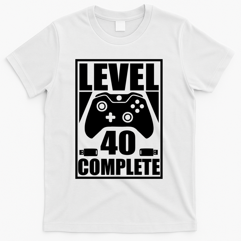 Level 40 Complete Video Gamer 40th Birthday T-Shirt product image 2