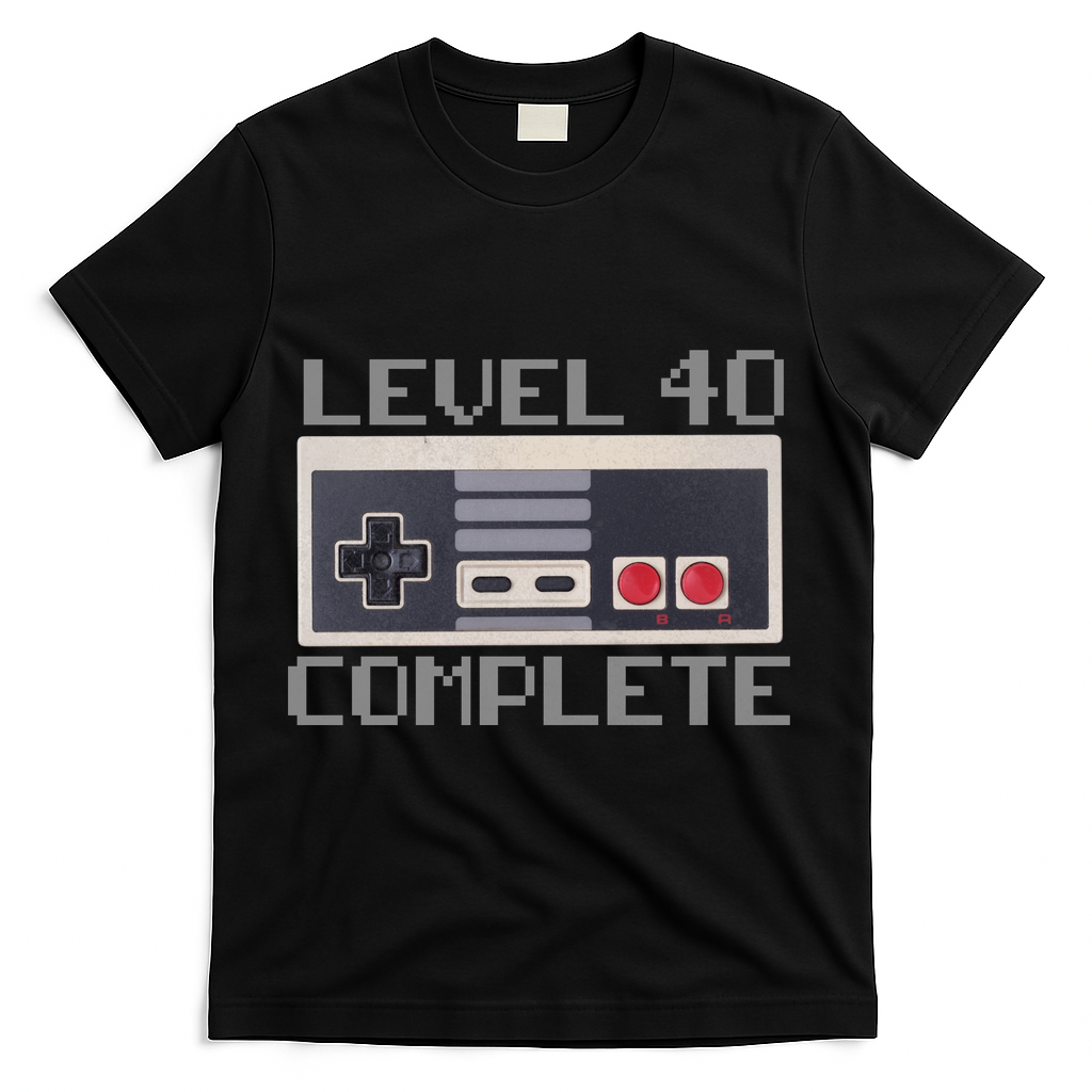 Level 40 Complete Retro Gamer 40th Birthday T-Shirt product image 1