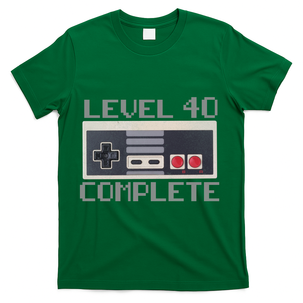 Level 40 Complete Retro Gamer 40th Birthday T-Shirt product image 4