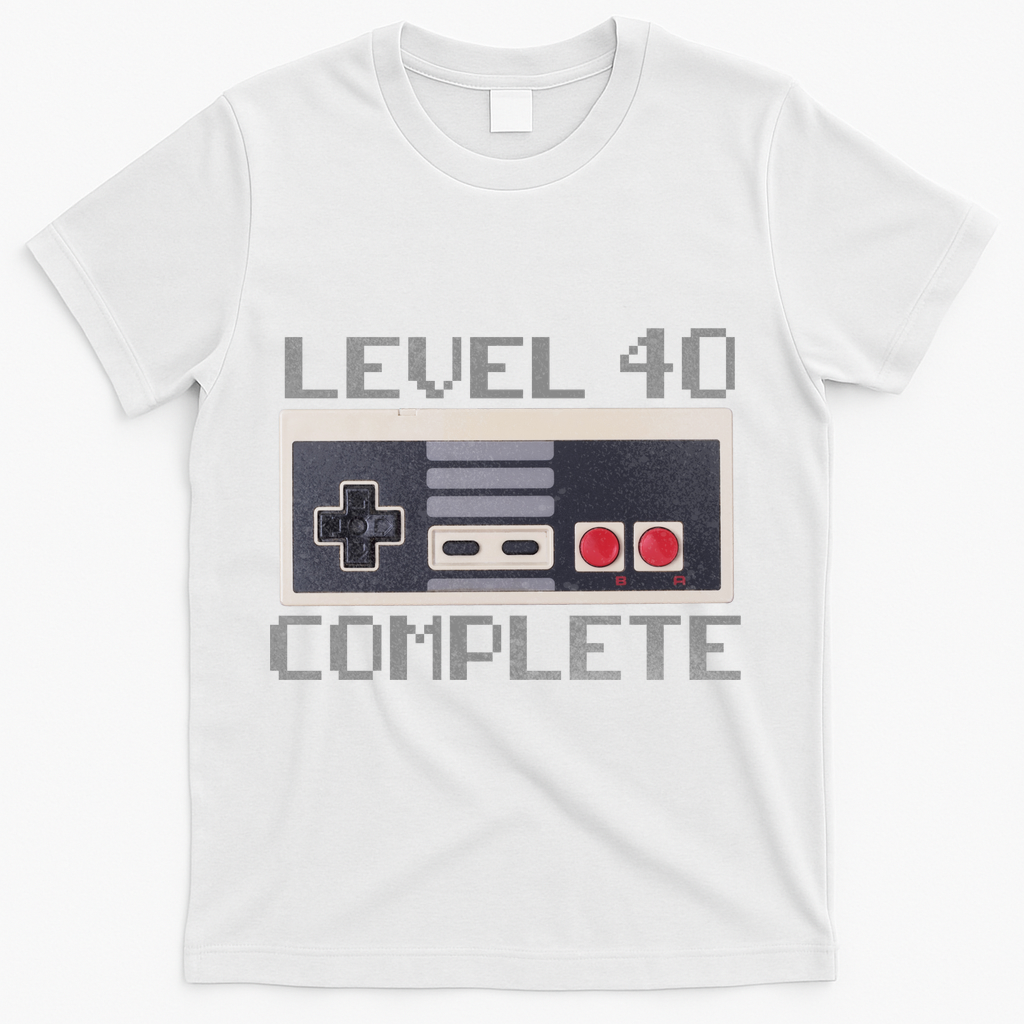 Level 40 Complete Retro Gamer 40th Birthday T-Shirt product image 2