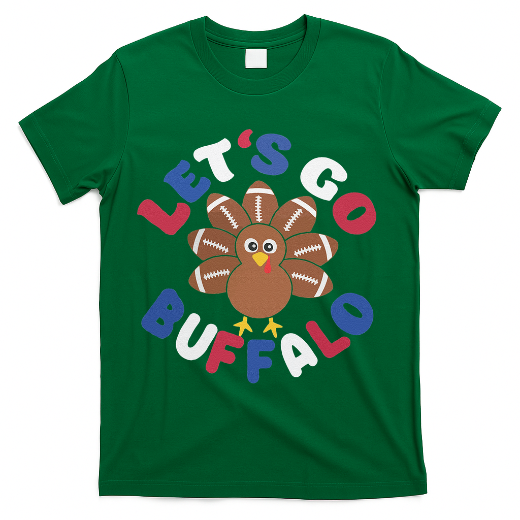 Lets Go Buffalo Turkey Football Thanksgiving Funny T-Shirt product image 4