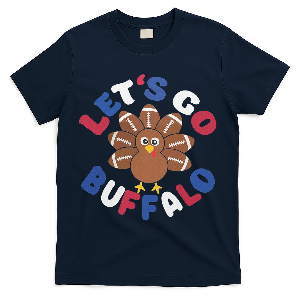 Lets Go Buffalo Turkey Football Thanksgiving Funny T-Shirt product image 3