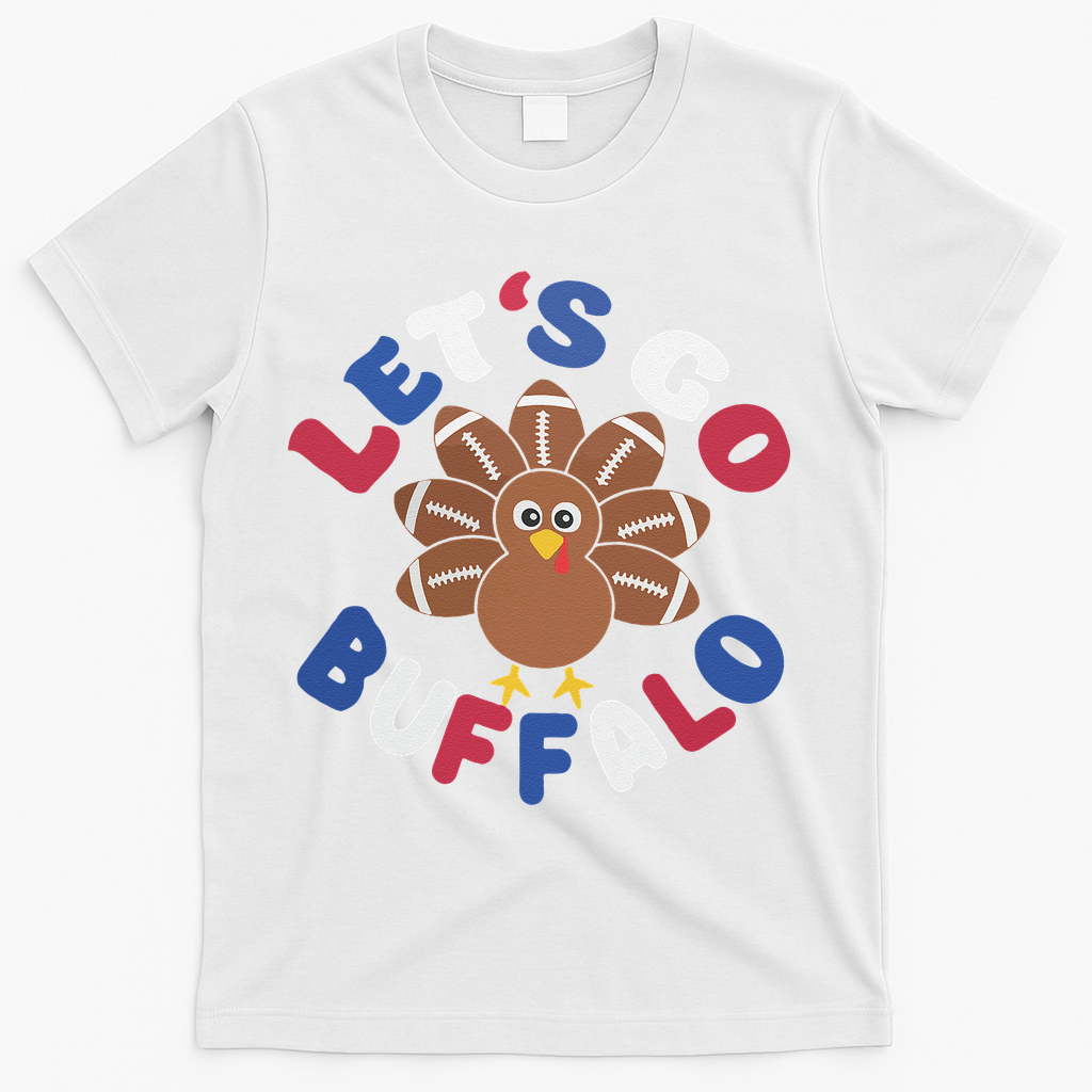 Lets Go Buffalo Turkey Football Thanksgiving Funny T-Shirt product image 2