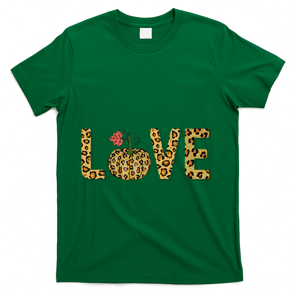 Love Leopard Pumpkin Autumn Design T-Shirt product image 4