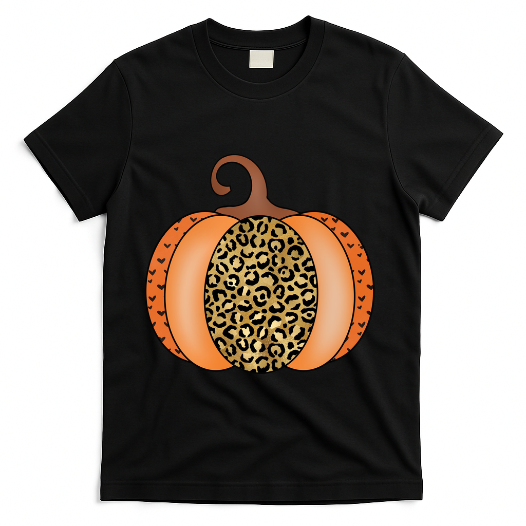 Leopard Pumpkin Fall Holiday T-Shirt product image 1