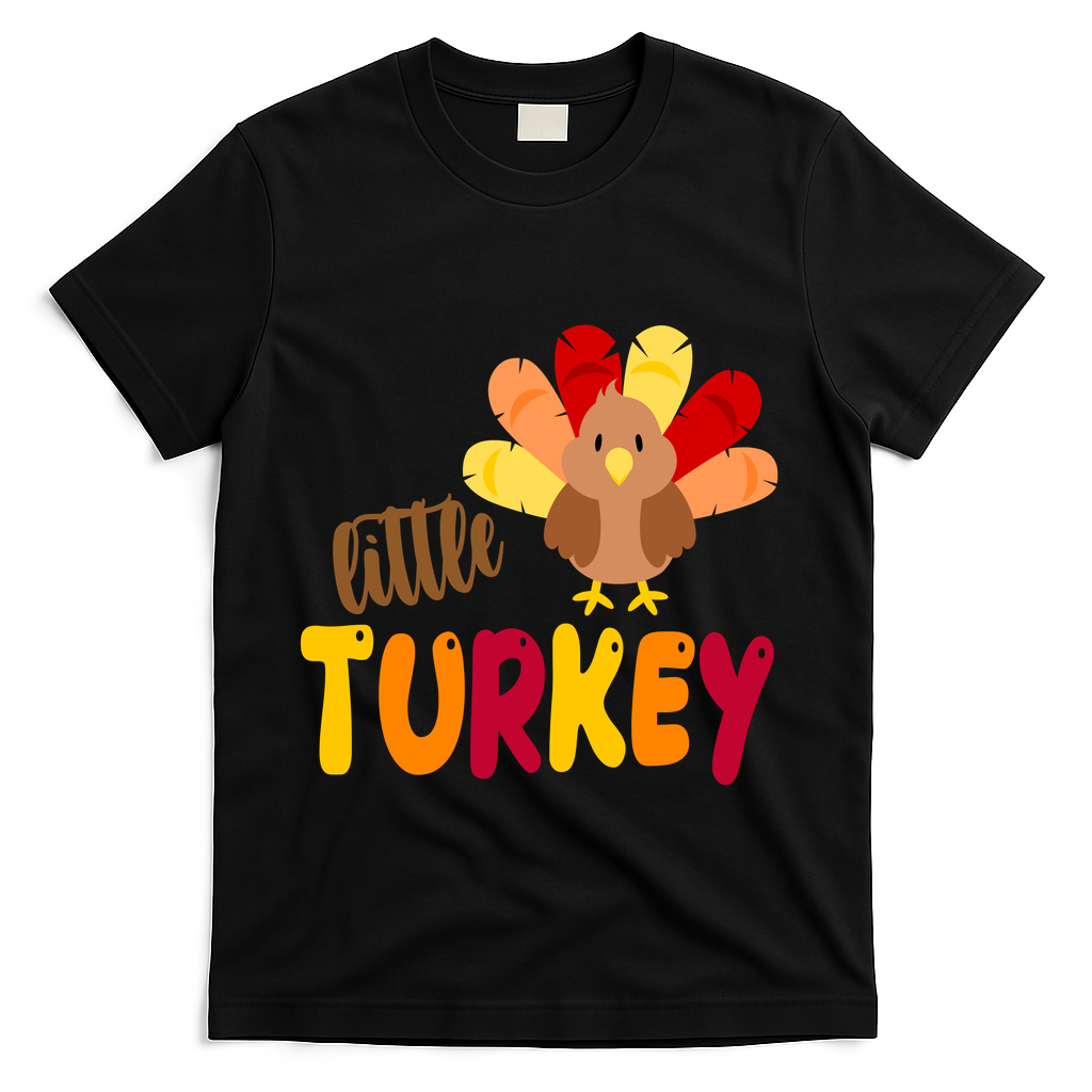 Little Turkey Cute Thanksgiving Holiday T-Shirt product image 1