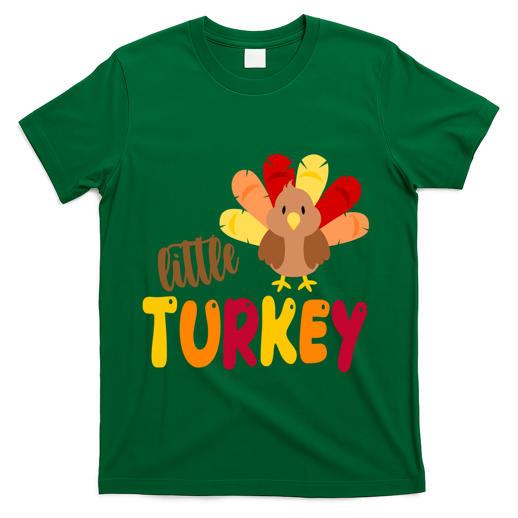 Little Turkey Cute Thanksgiving Holiday T-Shirt product image 4