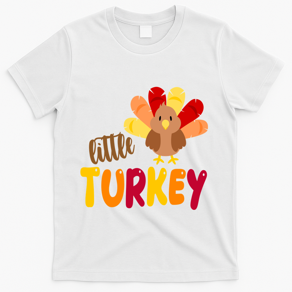 Little Turkey Cute Thanksgiving Holiday T-Shirt product image 2