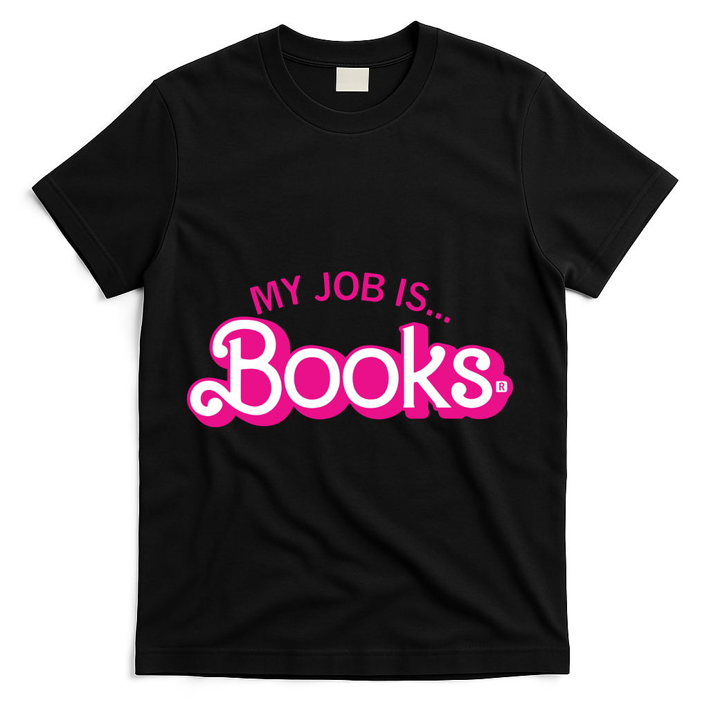 My Job Is Books Retro Pink Style Reading T-Shirt product image 1