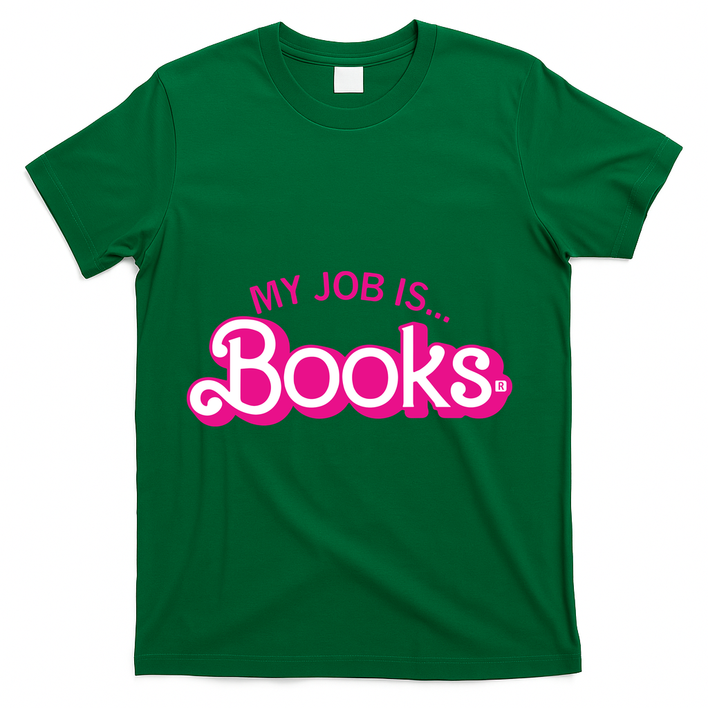 My Job Is Books Retro Pink Style Reading T-Shirt product image 4
