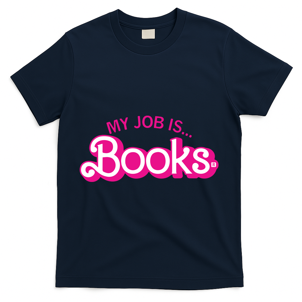 My Job Is Books Retro Pink Style Reading T-Shirt product image 3