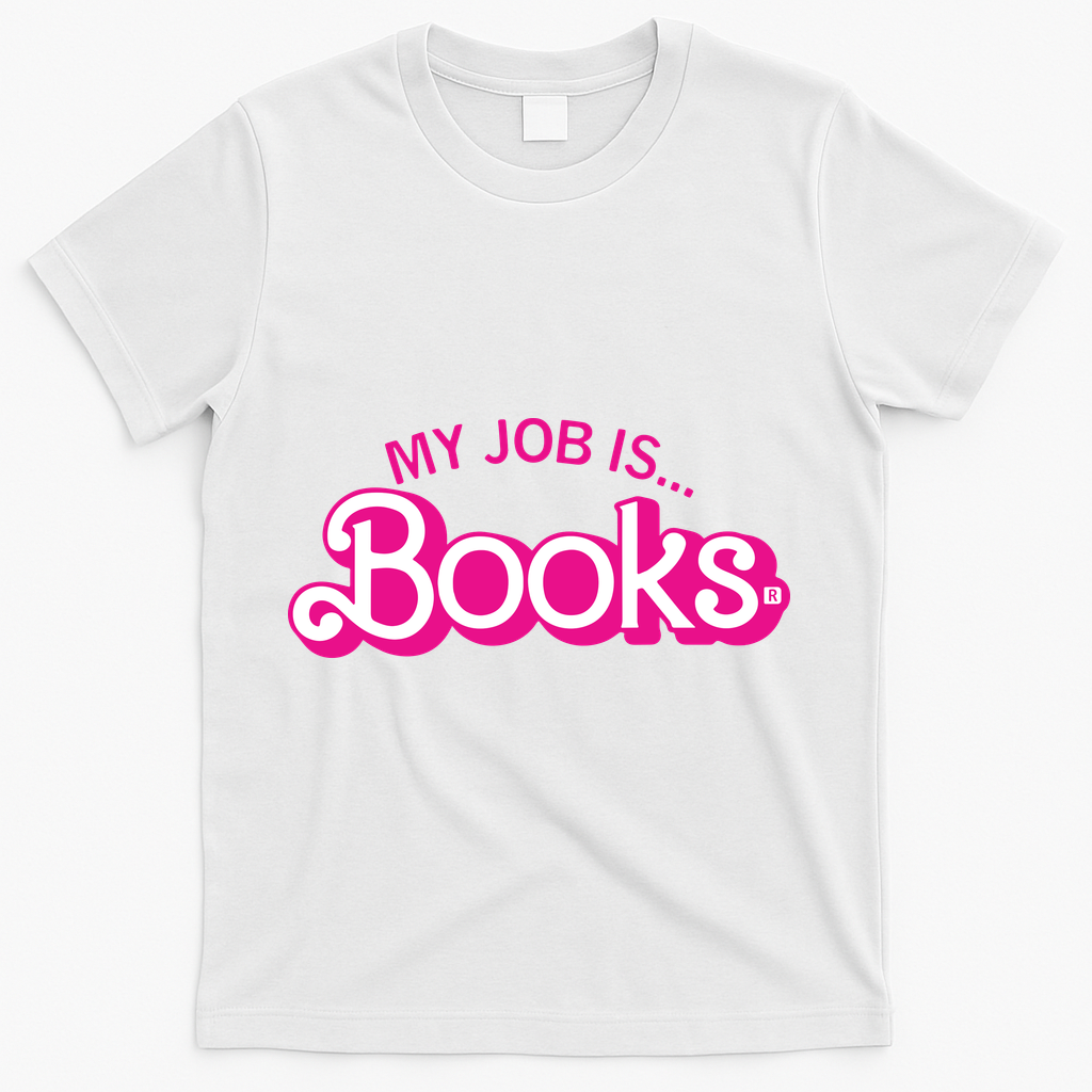 My Job Is Books Retro Pink Style Reading T-Shirt product image 2