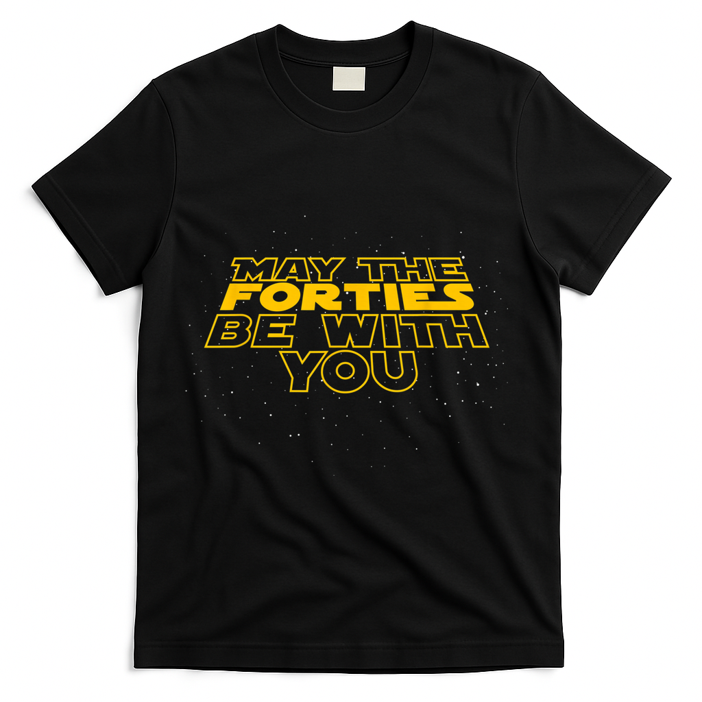May the Forties Be With You Funny 40th Birthday Gift T-Shirt product image 1
