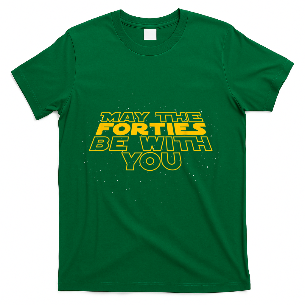 May the Forties Be With You Funny 40th Birthday Gift T-Shirt product image 4