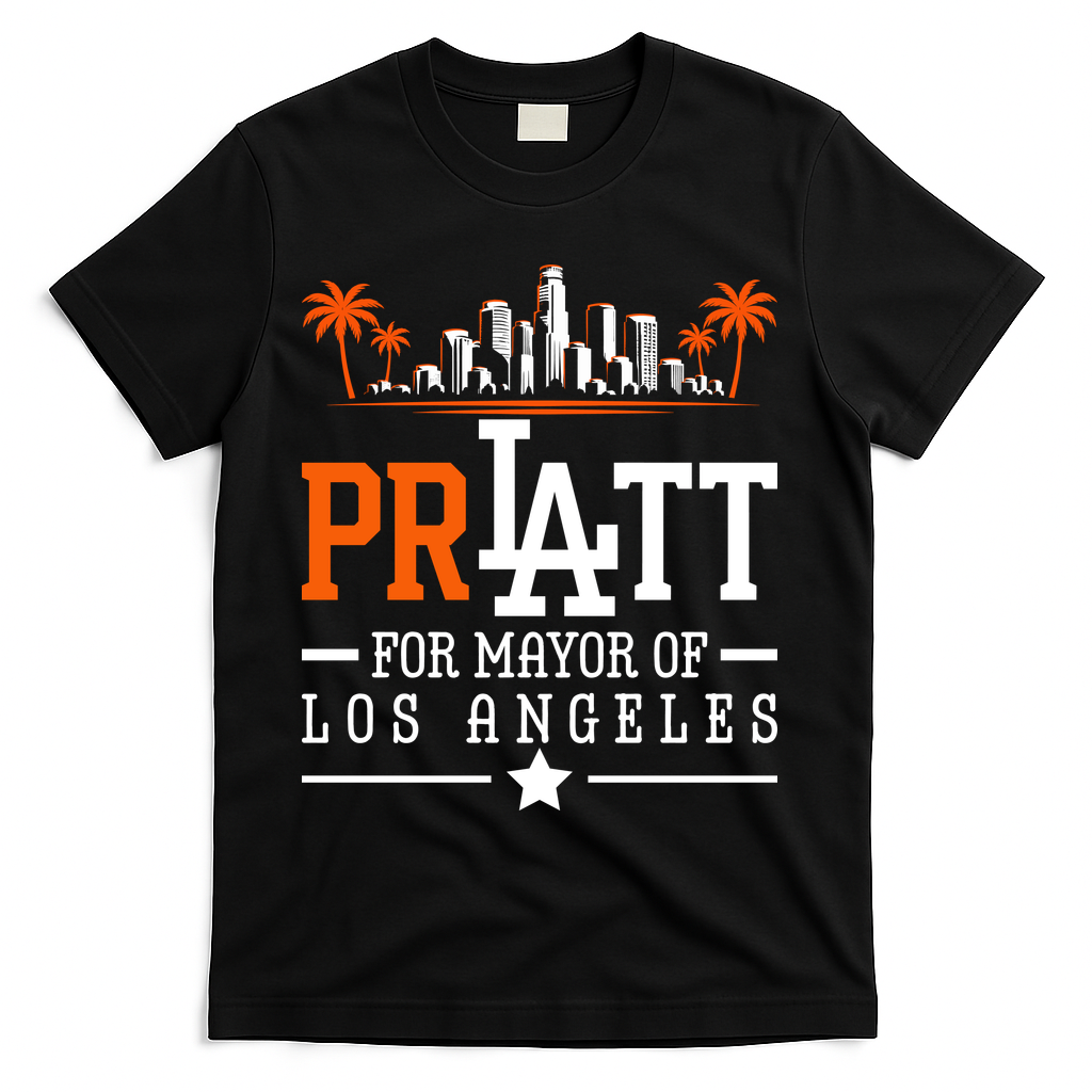 Pratt For Mayor Of Los Angeles City Skyline T-Shirt product image 1