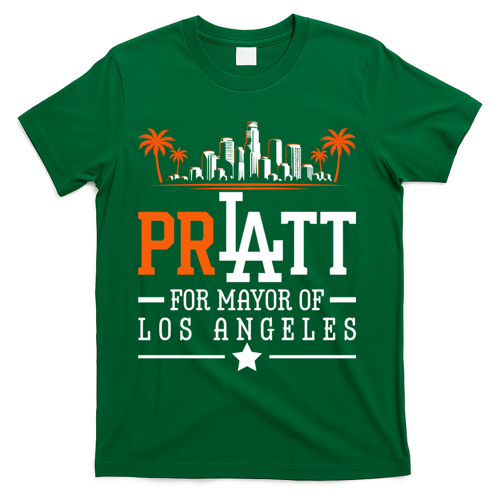 Pratt For Mayor Of Los Angeles City Skyline T-Shirt product image 4
