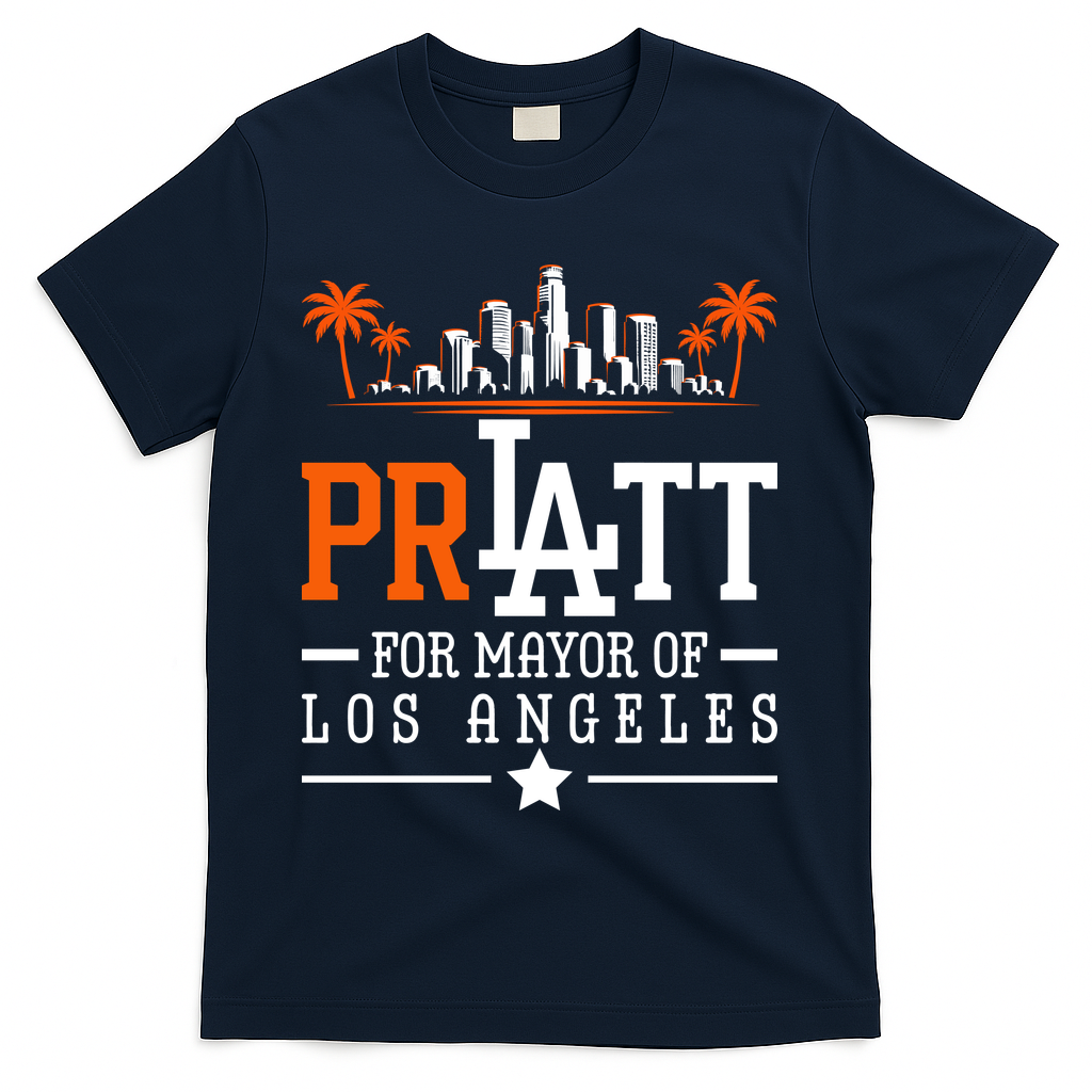 Pratt For Mayor Of Los Angeles City Skyline T-Shirt product image 3