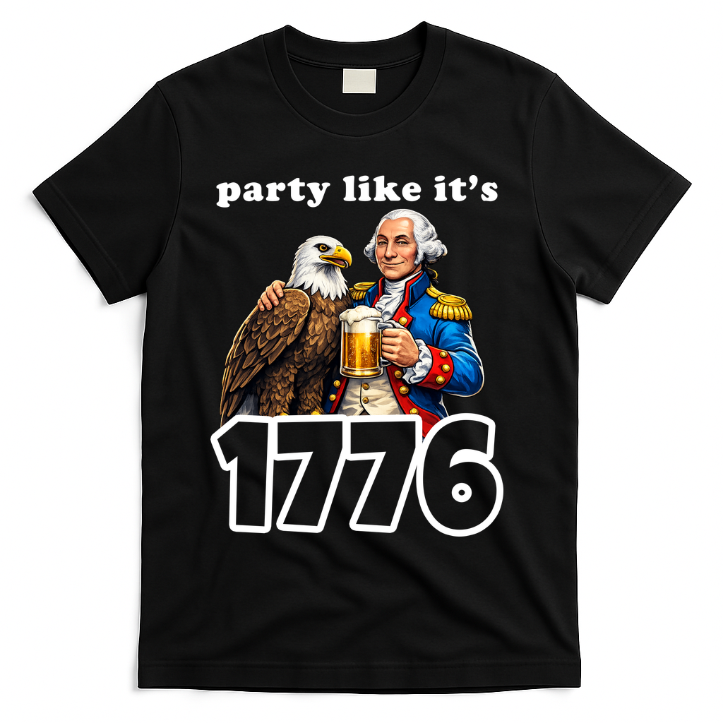 Party Like It's 1776 George Washington Bald Eagle T-Shirt product image 1