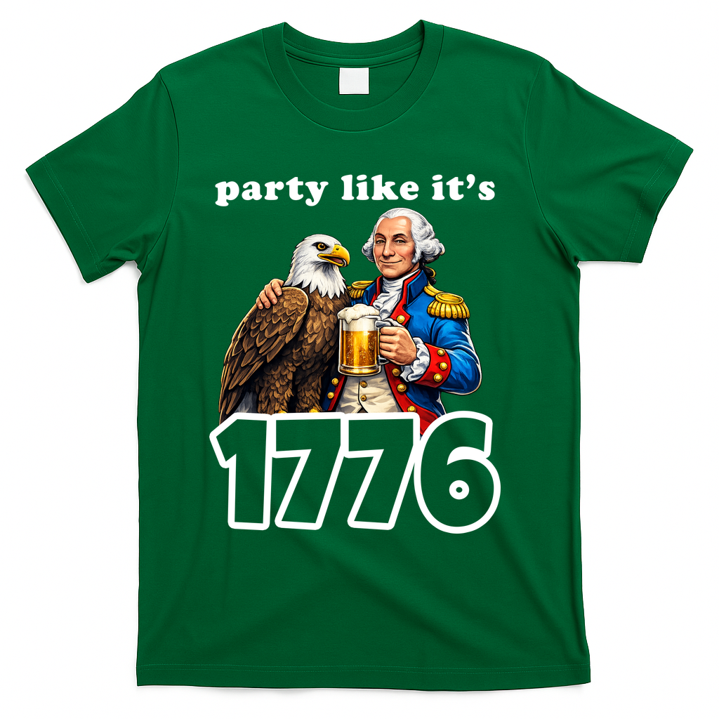 Party Like It's 1776 George Washington Bald Eagle T-Shirt product image 4