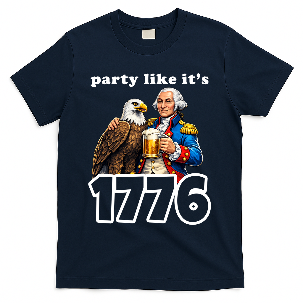 Party Like It's 1776 George Washington Bald Eagle T-Shirt product image 3