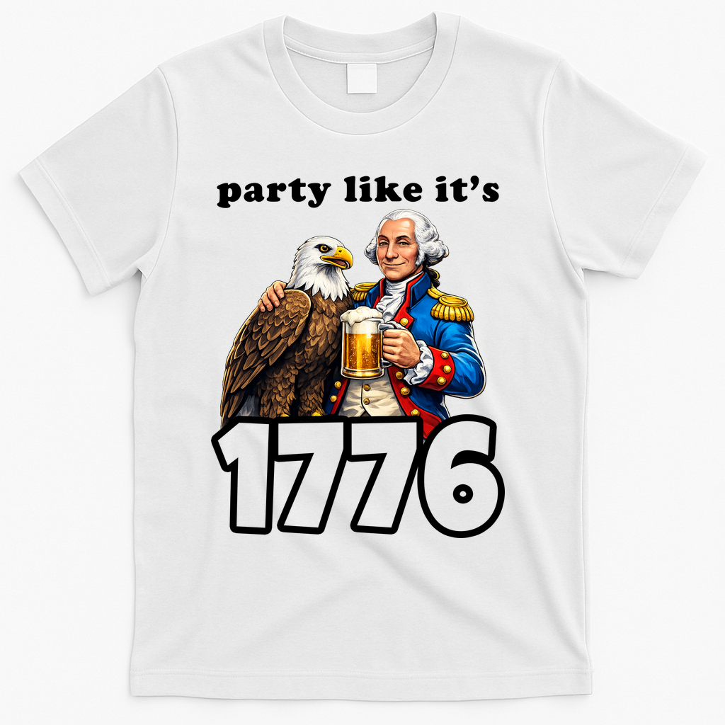 Party Like It's 1776 George Washington Bald Eagle T-Shirt product image 2
