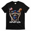 Patriotic Raccoon America Flag Hot Dog Celebration T-Shirt product image 1