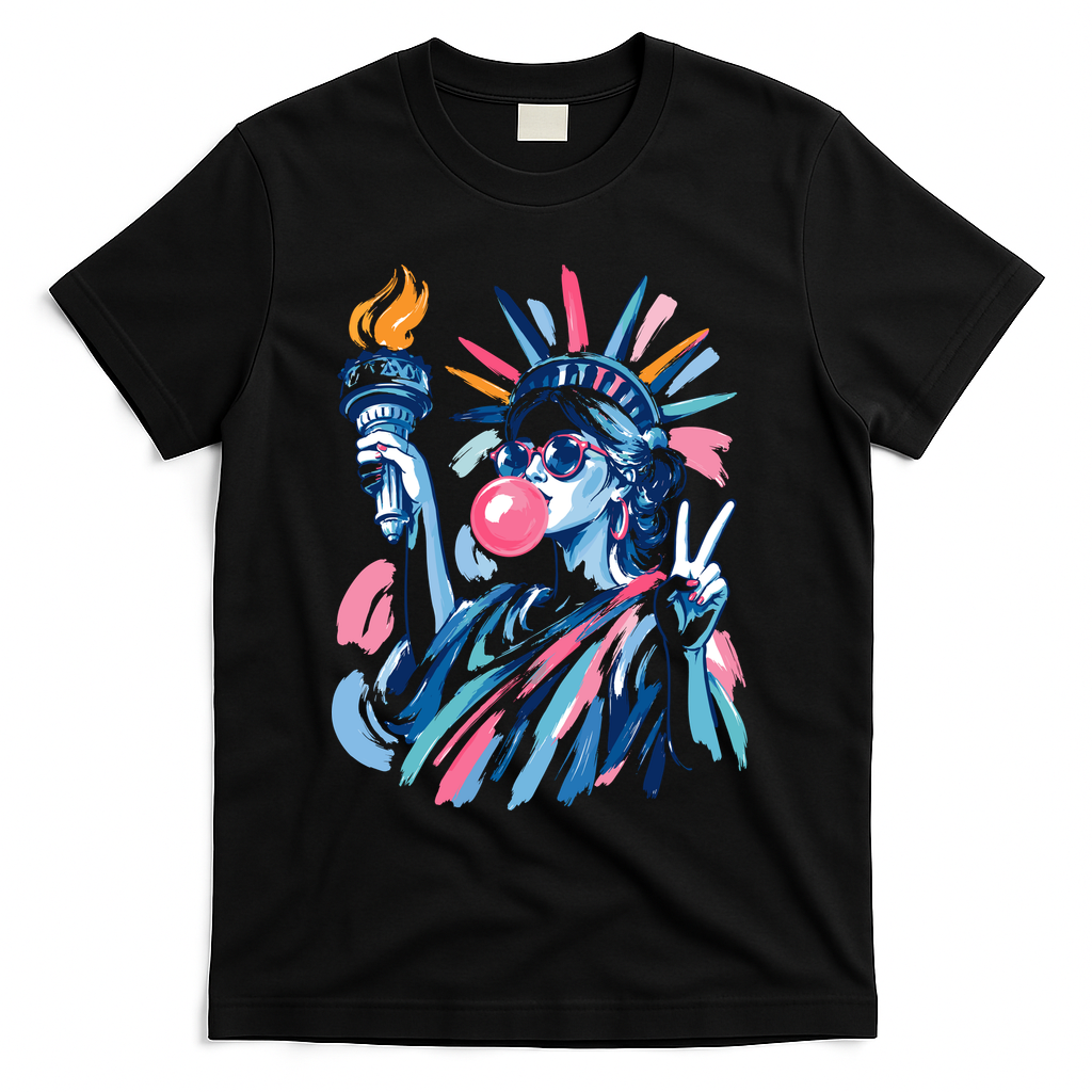 Preppy Statue Of Liberty Blowing Bubble Gum 4th Of July product image 1