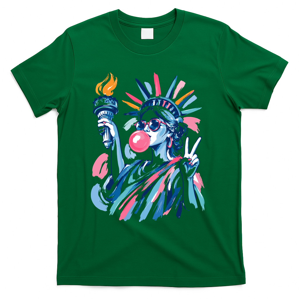 Preppy Statue Of Liberty Blowing Bubble Gum 4th Of July product image 4