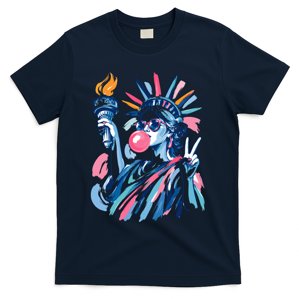 Preppy Statue Of Liberty Blowing Bubble Gum 4th Of July product image 3