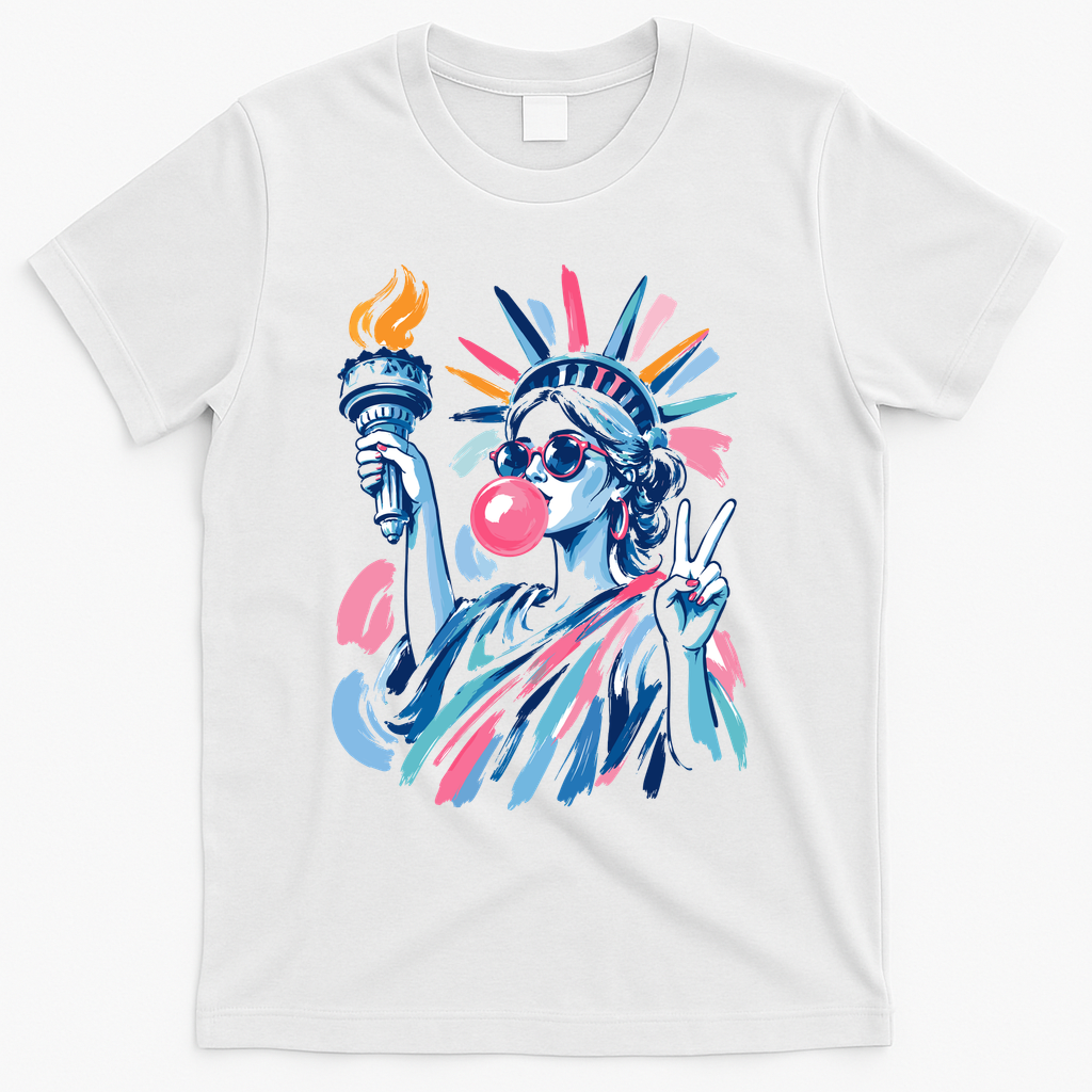 Preppy Statue Of Liberty Blowing Bubble Gum 4th Of July product image 2
