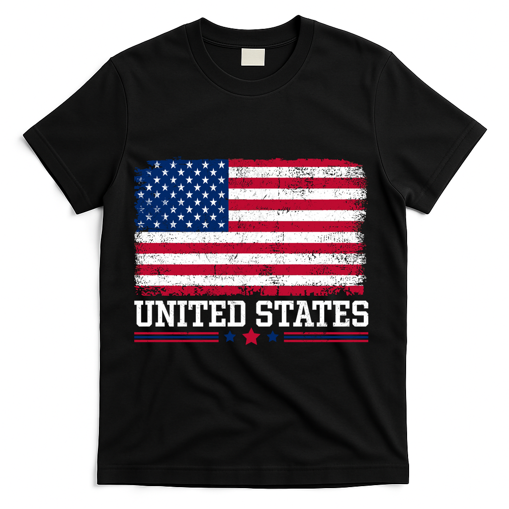 Patriotic USA Flag Grunge Style Apparel Gift T-Shirt product image 1