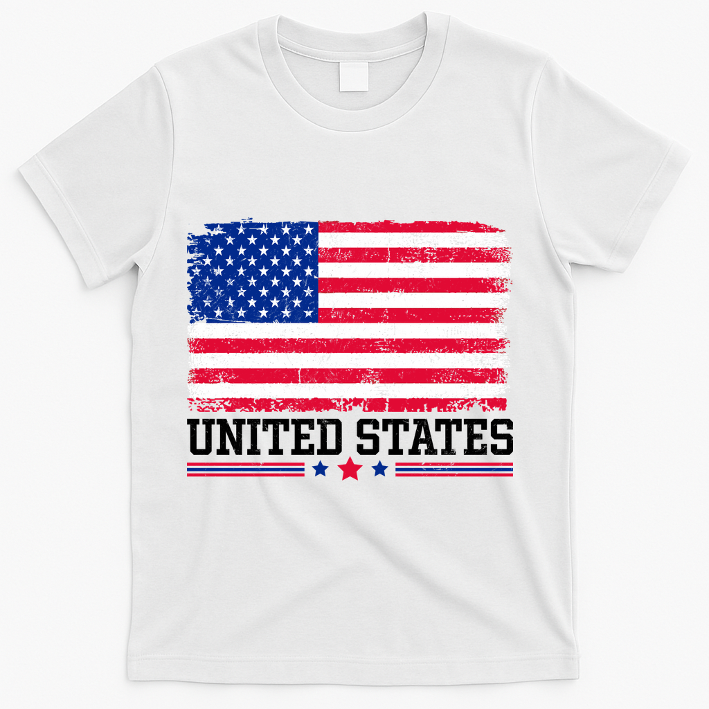 Patriotic USA Flag Grunge Style Apparel Gift T-Shirt product image 2