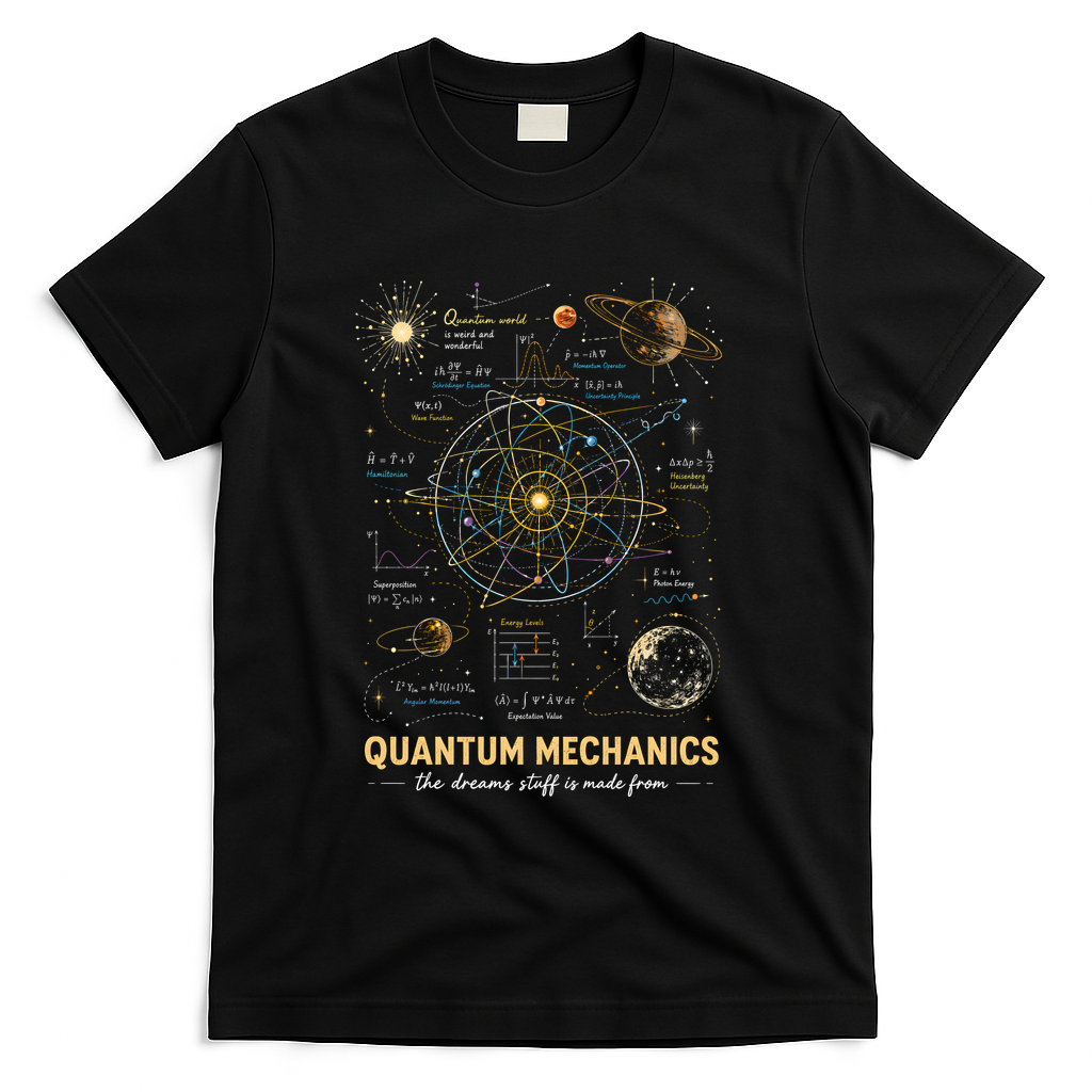 Quantum Mechanics Inspired Cosmic Space Science T-Shirt product image 1