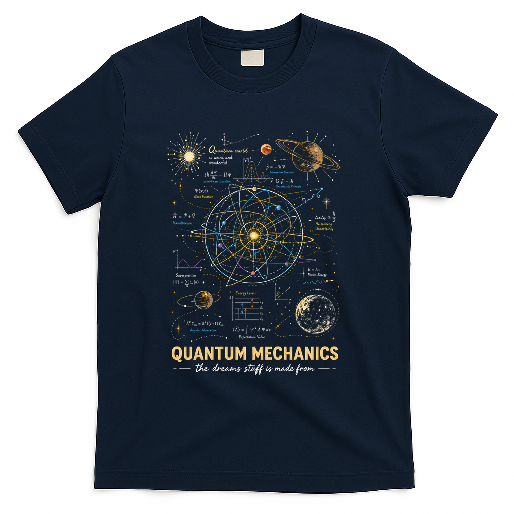 Quantum Mechanics Inspired Cosmic Space Science T-Shirt product image 3
