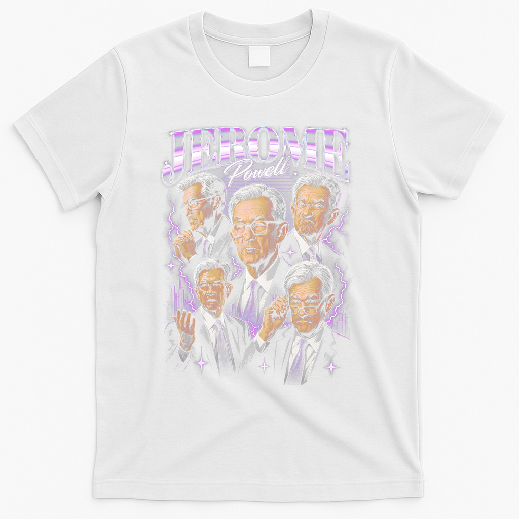 Retro Jerome Powell 90s Fan The Fed Merch T-Shirt product image 2