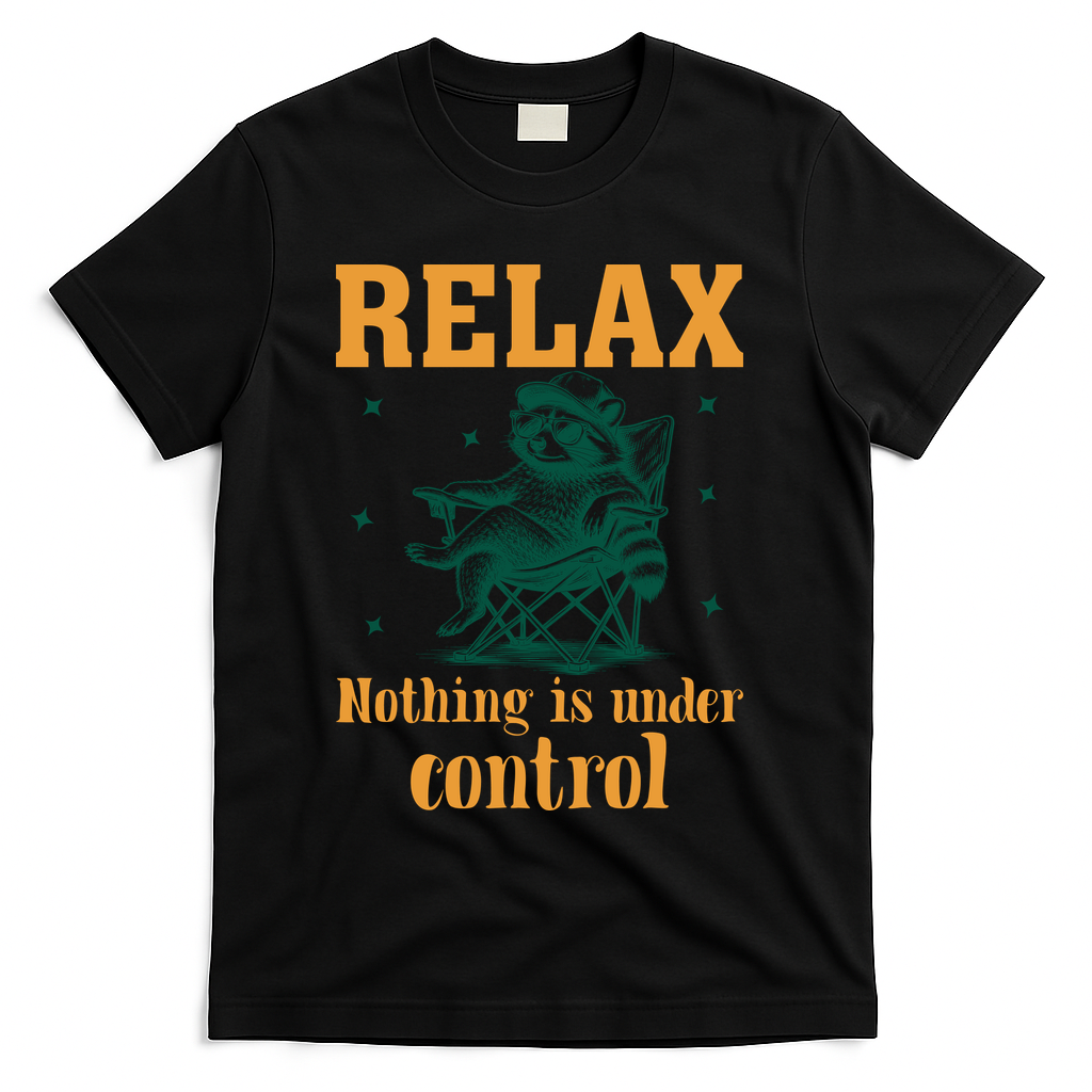 Raccoon Relax Nothing Under Control T-Shirt product image 1