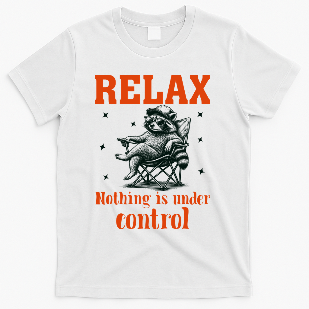 Raccoon Relax Nothing Under Control T-Shirt product image 2