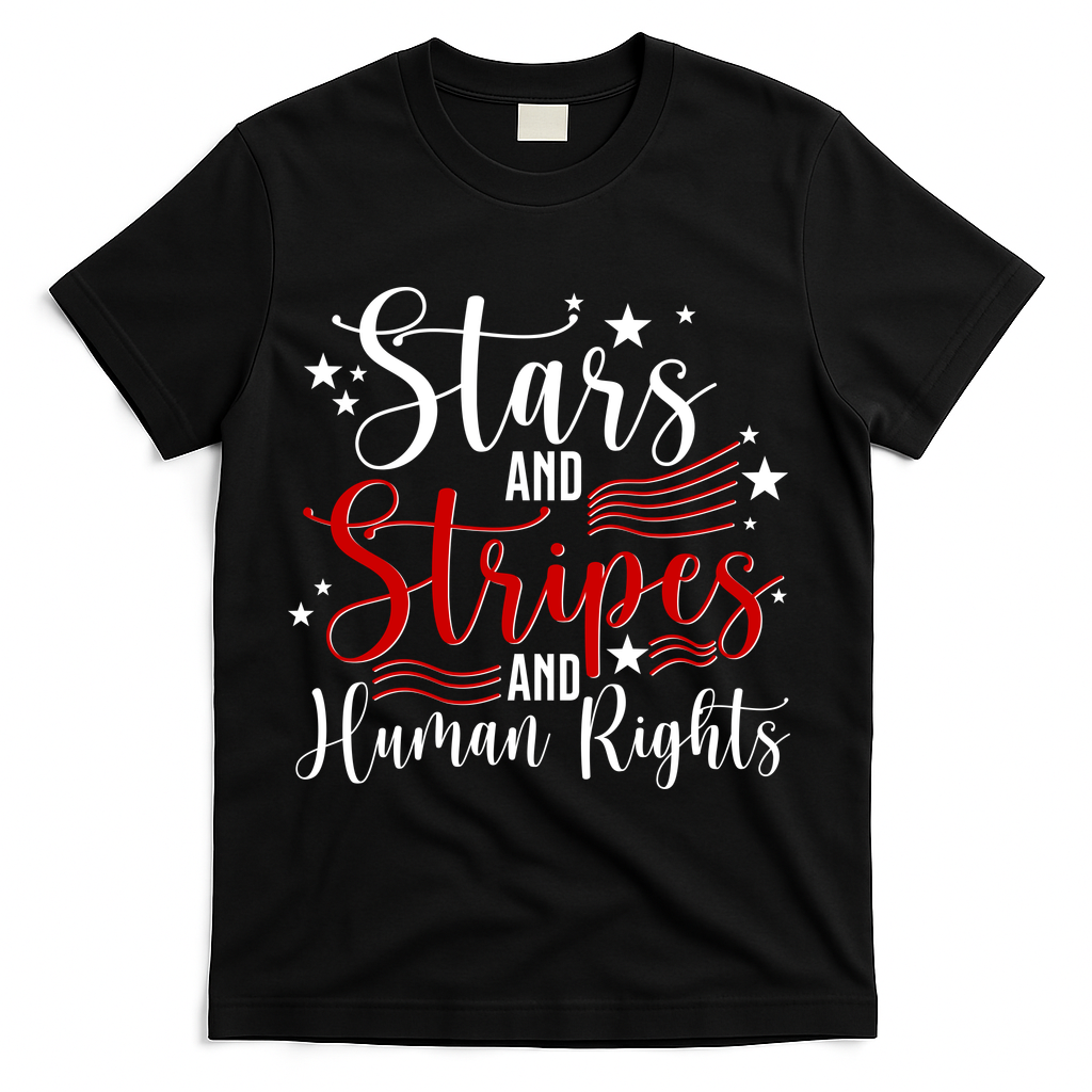 Stars And Stripes Human Rights Back Front T-Shirt product image 1