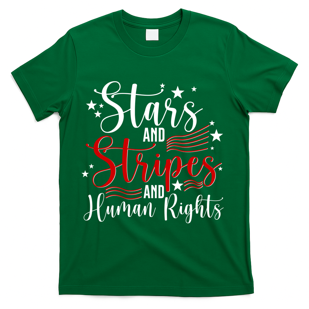 Stars And Stripes Human Rights Back Front T-Shirt product image 4