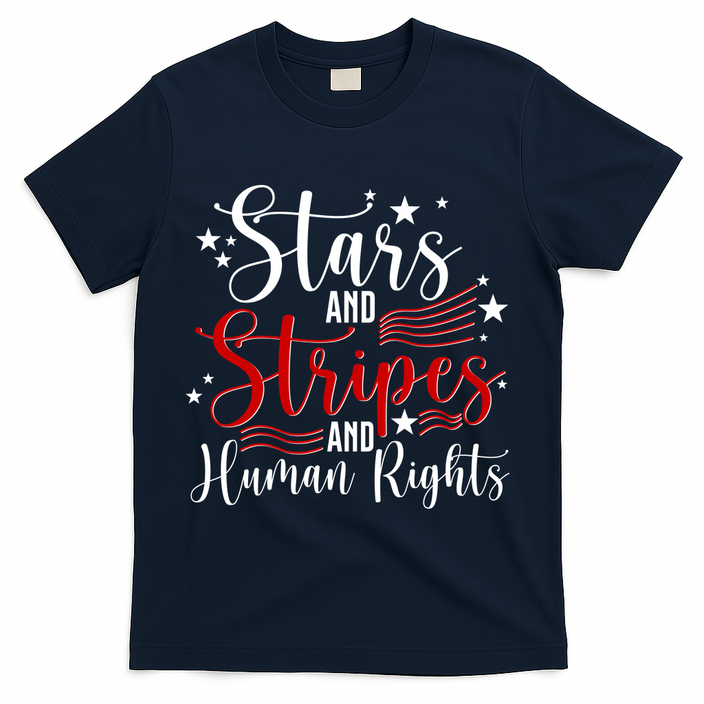 Stars And Stripes Human Rights Back Front T-Shirt product image 3