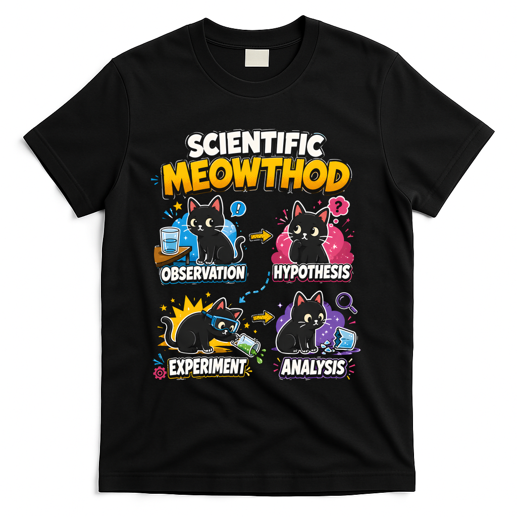 Scientific Meowthod Cat Themed Educational Fun T-Shirt product image 1