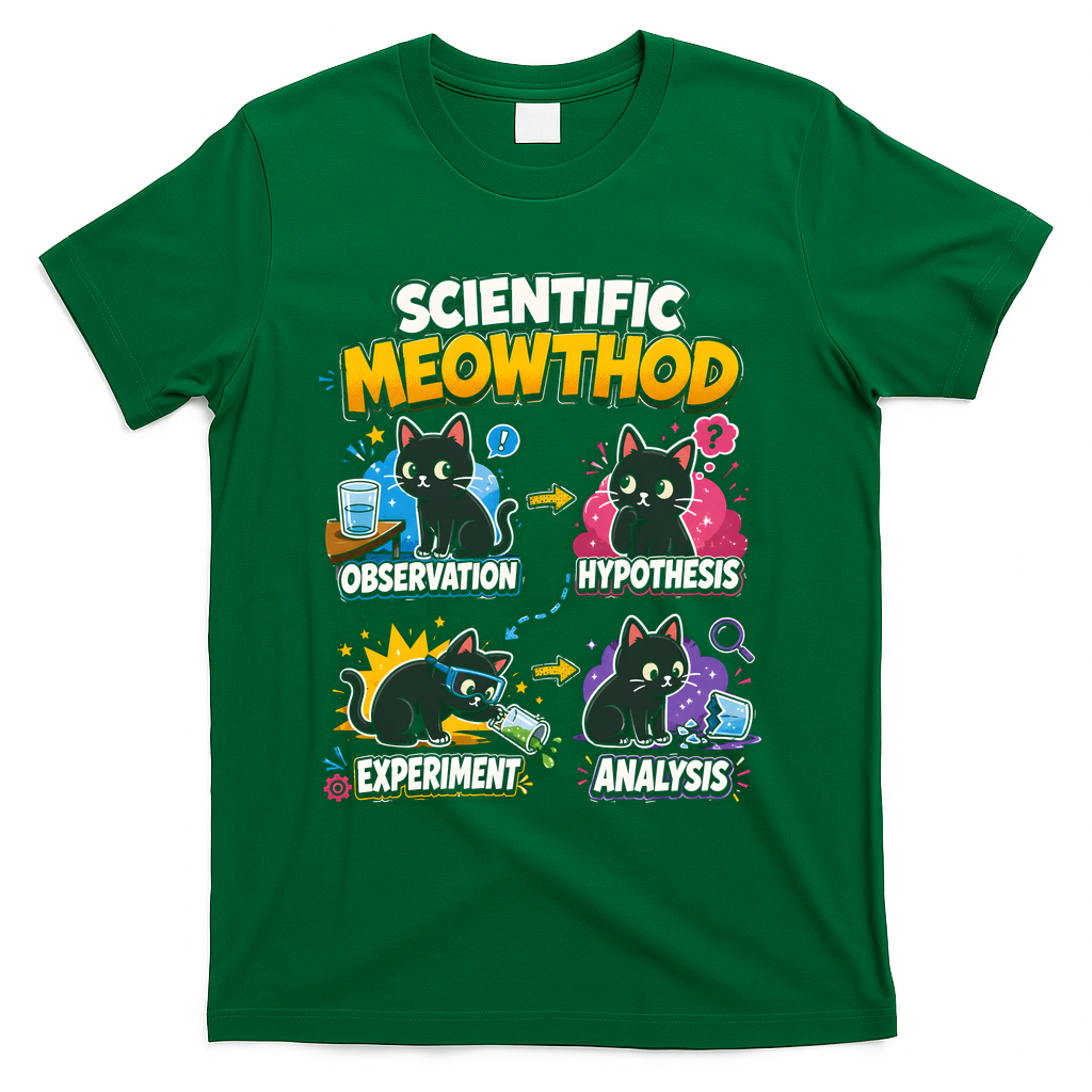 Scientific Meowthod Cat Themed Educational Fun T-Shirt product image 4