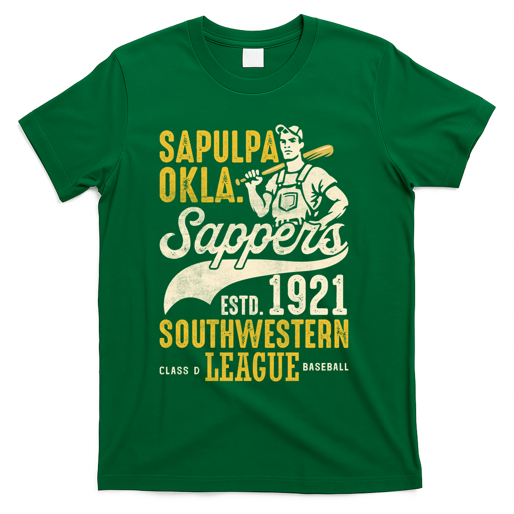 Sapulpa Sappers Oklahoma Vintage Baseball Team T-Shirt product image 4