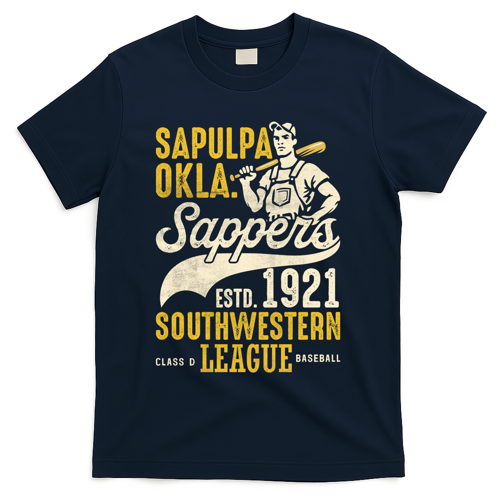 Sapulpa Sappers Oklahoma Vintage Baseball Team T-Shirt product image 3