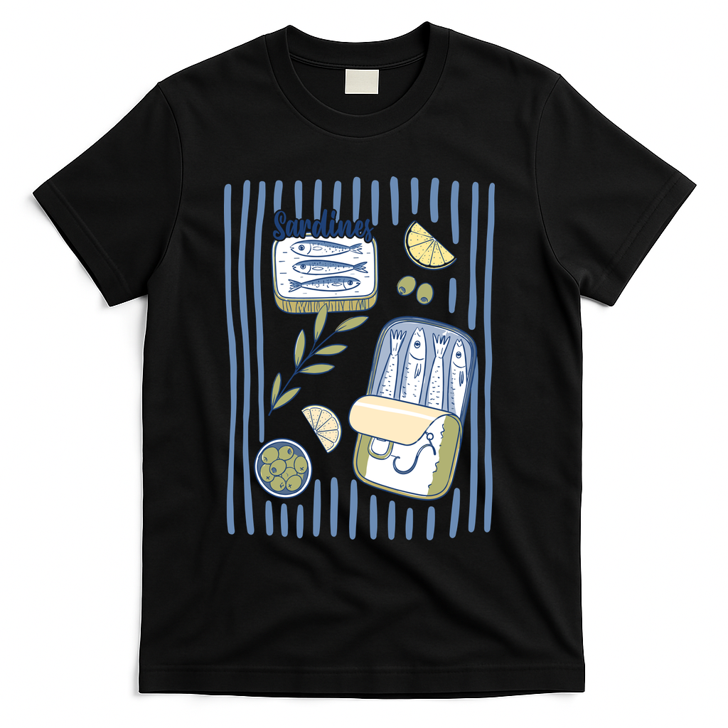 Sardines Tin Coastal Mediterranean Seafood T-Shirt product image 1