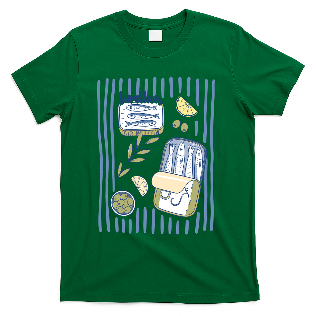 Sardines Tin Coastal Mediterranean Seafood T-Shirt product image 4