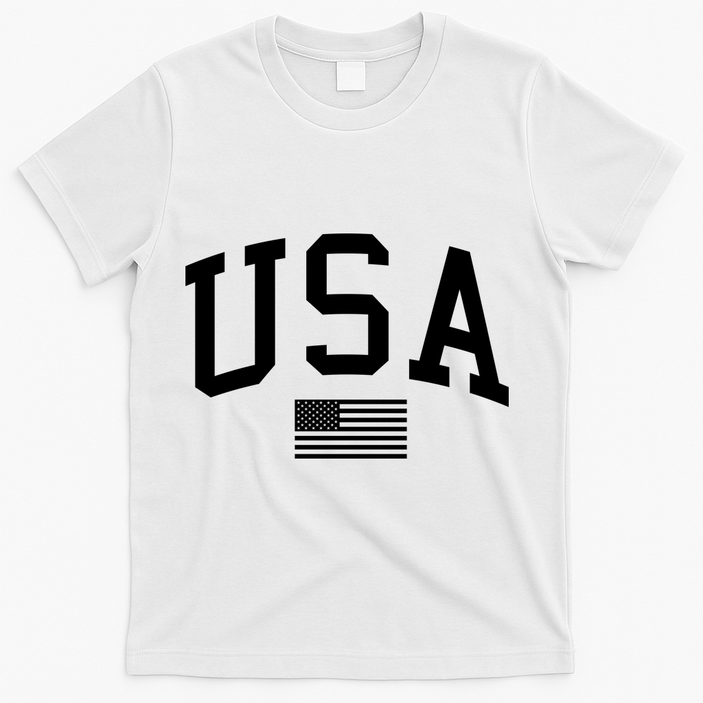 Simplified USA Flag Sports Fan Varsity T-Shirt product image 2