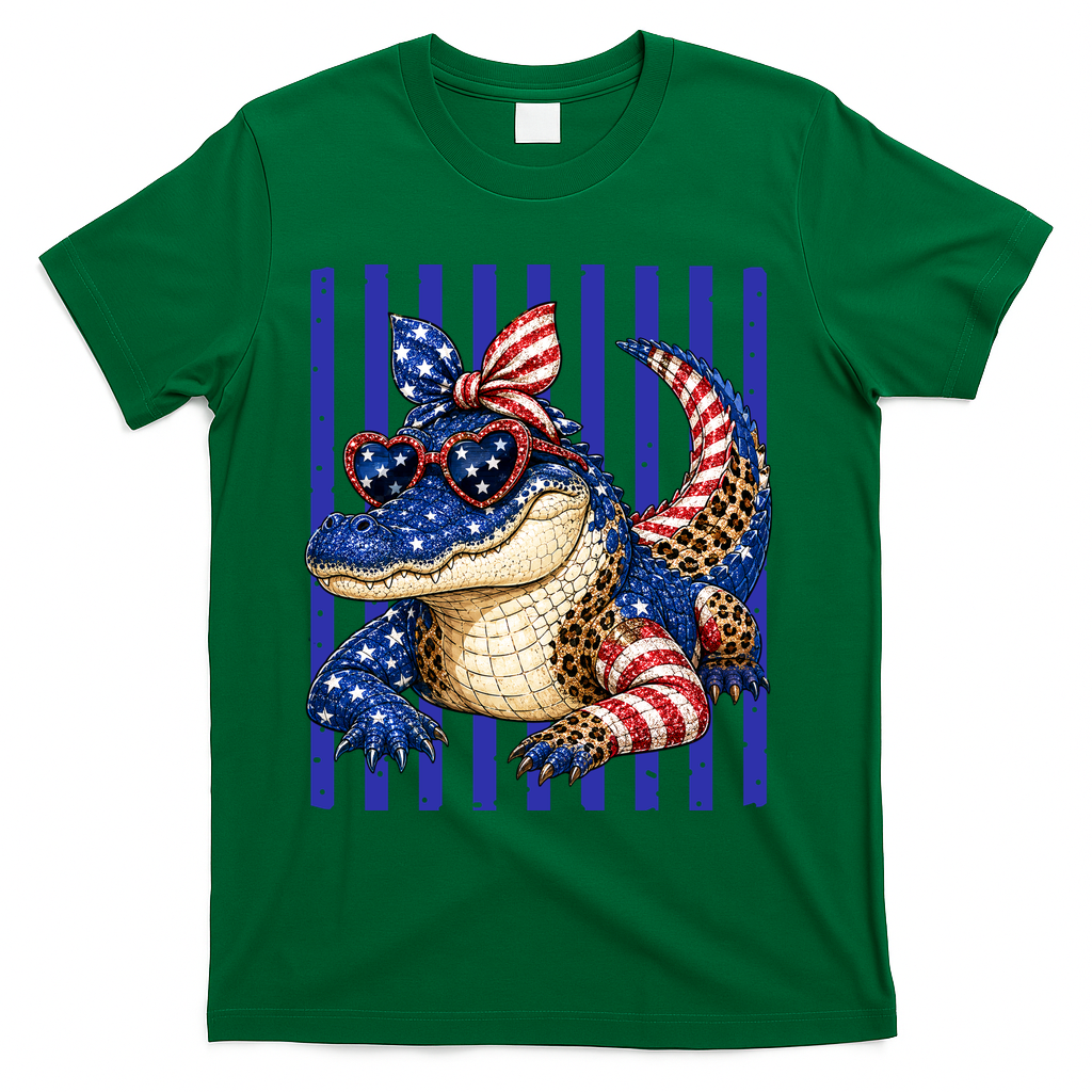 USA Patriotic 4th July Leopard Print Alligator Crocodile product image 4