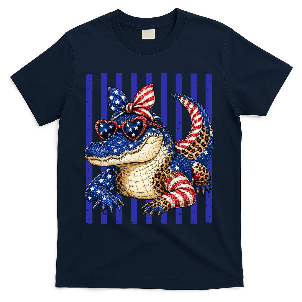 USA Patriotic 4th July Leopard Print Alligator Crocodile product image 3